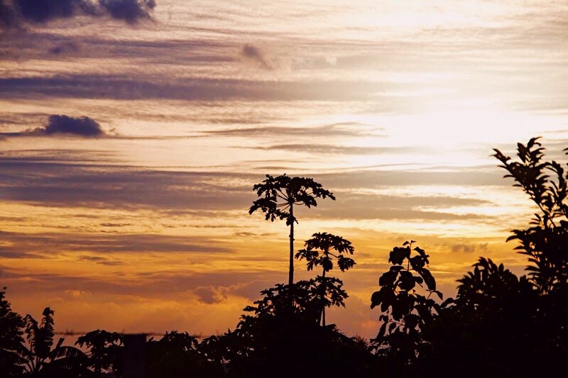Zonsondergang in Khao Yai National Park